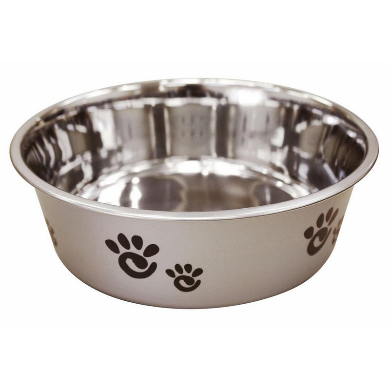 Ethical Pet Barcelona Matte and Stainless Steel Pet Dish, 64-Ounce, Silver