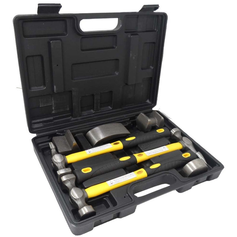 7 Pc Hammer & Dolly Auto Body Dent Repair Kit