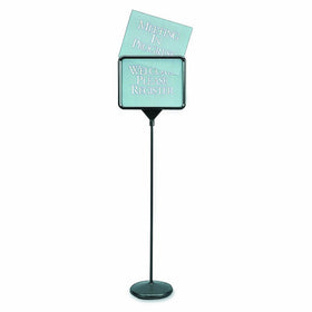 Quartet 3655 Sign(ware) Pedestal Sign, 1 Blank & 12 Preprinted 14w x 11h Signs, 52" High