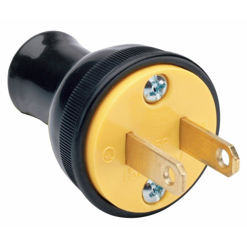 Legrand-Pass & Seymour 3123BKCC20 15-Amp Residential Round Plug, Black Light Weight Light Duty Applications