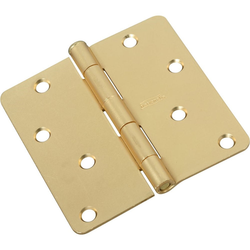 National Hardware N144-832 512RC Door Hinges in Brass, 4", piece