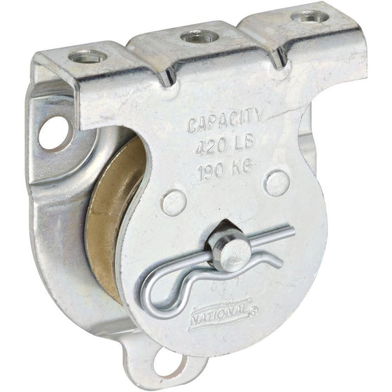 National Hardware N233-247 3219BC Wall/Ceiling Mount Single Pulleys in Zinc, 1-1/2"