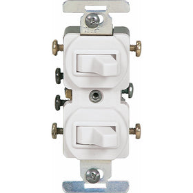 Eaton 276W 15 Amp Commercial Grade Toggle Duplex Switch, White