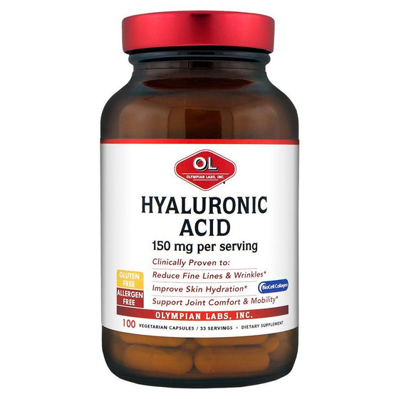 Olympian Labs Hyaluronic Acid 150 mg. 100 veg caps/ 33 servings