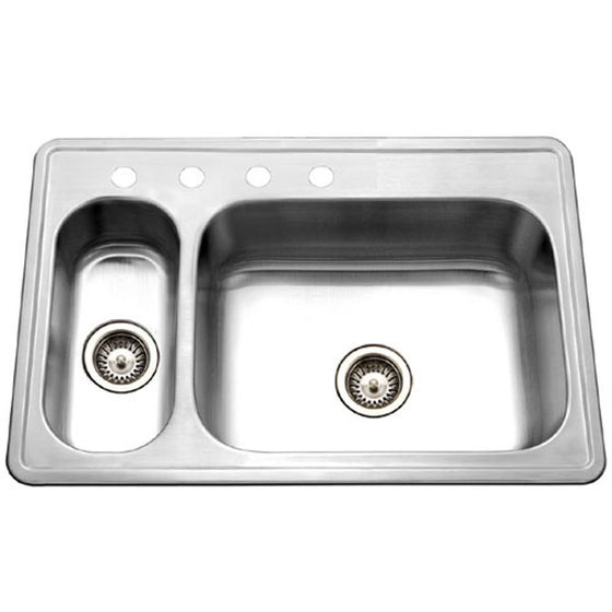 Houzer LHD-3322-1 Legend 33-by-22-Inch 80/20 Drop-in Double Bowl Stainless Steel Sink