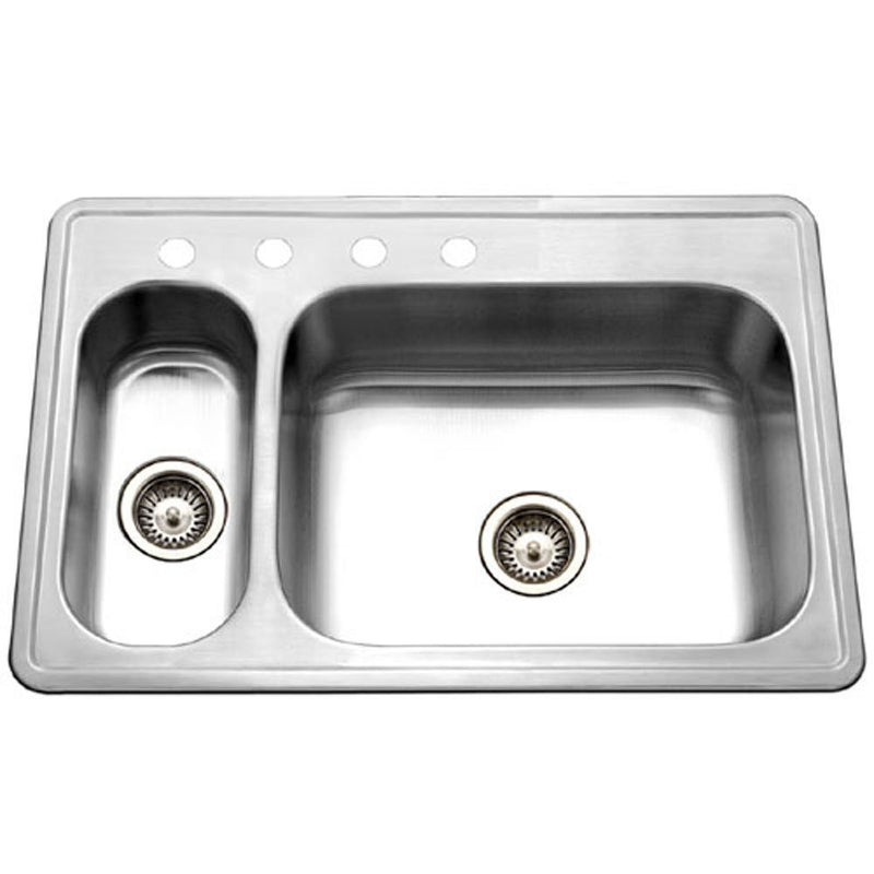 Houzer LHD-3322-1 Legend 33-by-22-Inch 80/20 Drop-in Double Bowl Stainless Steel Sink