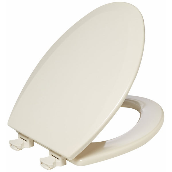 Bemis 1500EC146 Molded Wood Elongated Toilet Seat With Easy Clean and Change Hinge Almond