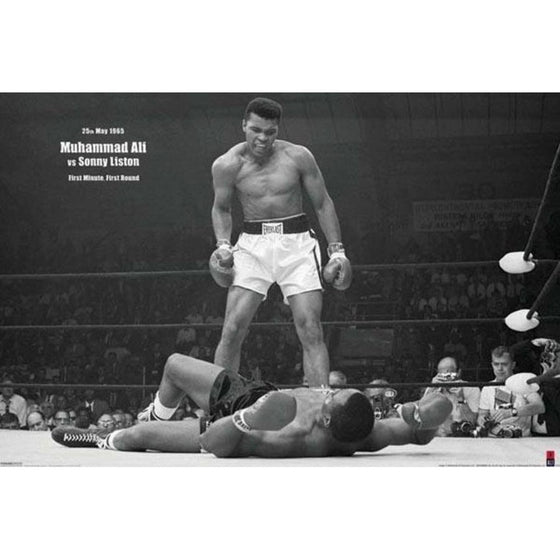 Muhammad Ali vs. Sonny Liston-Landscape, Sports Poster Print, 24 by 36-Inch