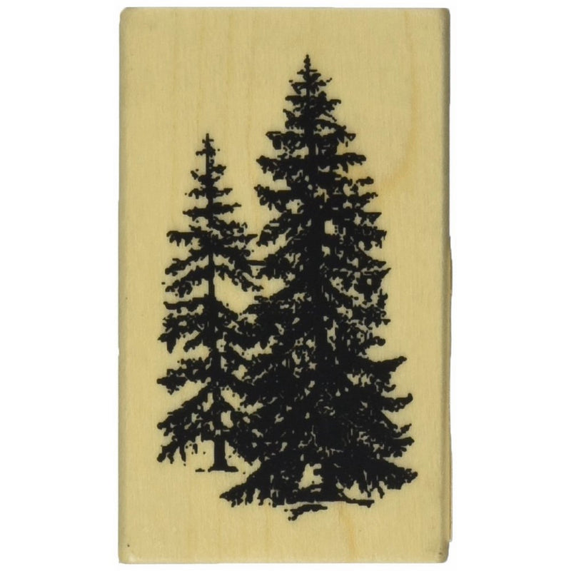 Inkadinkado Mounted Rubber Stamp-Pine Trees 2.5"X1.5"