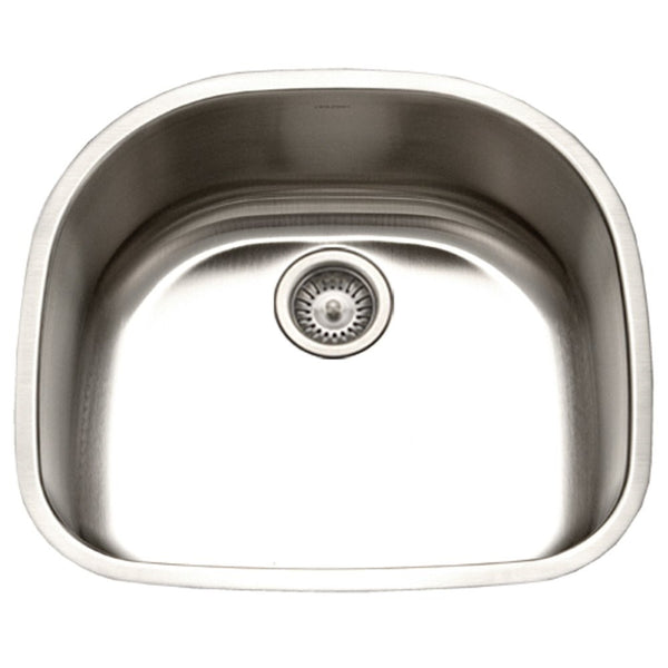 Houzer STS-1400-1 Eston Series Undermount Stainless Steel Single D Bowl Kitchen Sink, 18 Gauge