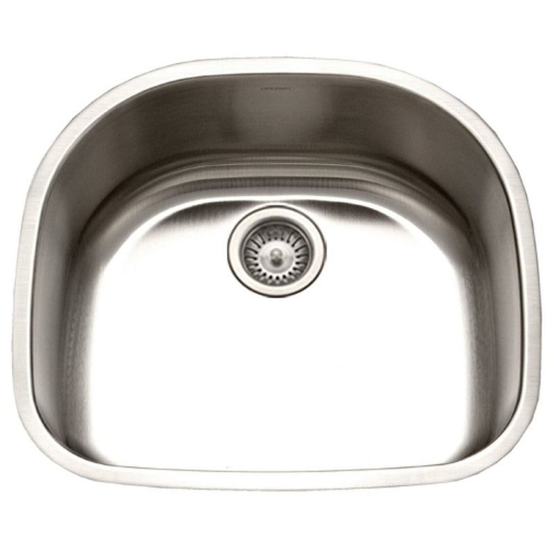 Houzer STS-1400-1 Eston Series Undermount Stainless Steel Single D Bowl Kitchen Sink, 18 Gauge
