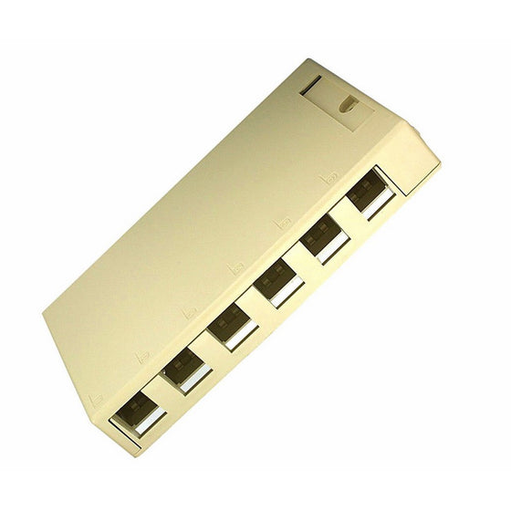 Leviton 41089-6IP QuickPort Surface Mount Housing, 6-Port, Ivory