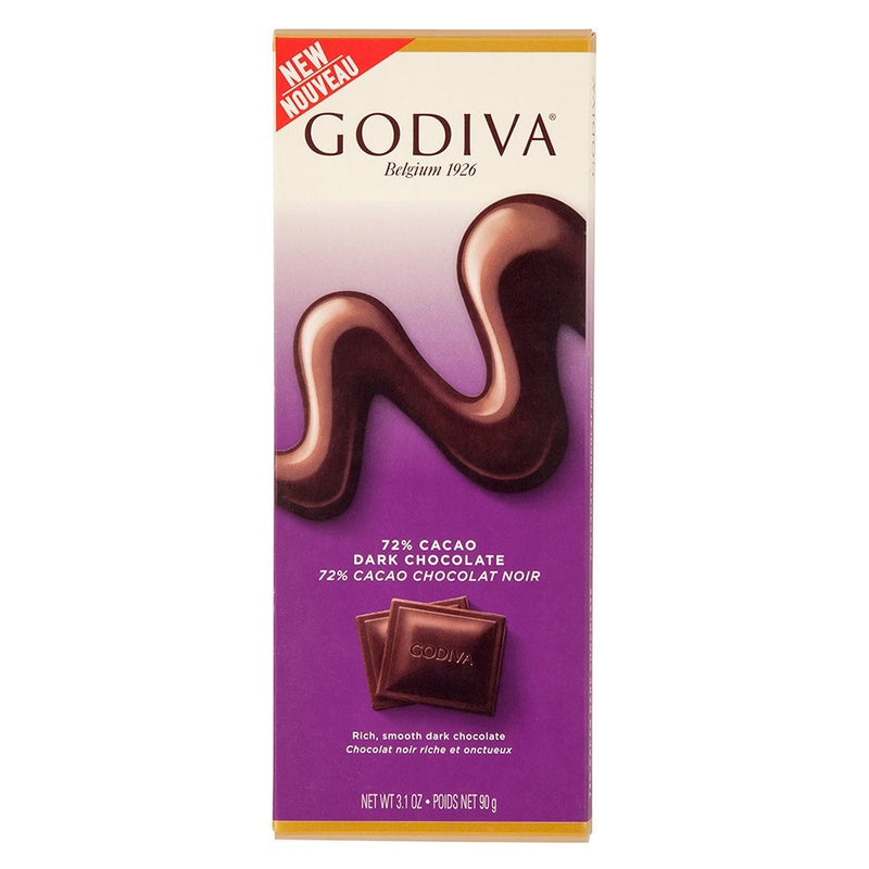 Godiva Dark Chocolate Bar, 72%, 3.5-Ounces (Pack of 5)