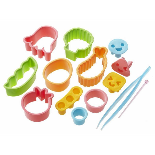 CuteZCute Bento Ham Cheese Carrot Cutter, 14-Piece, Fun Shapes