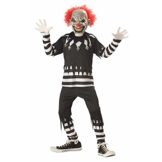Creepy Clown Boy's Costume, Large, One Color