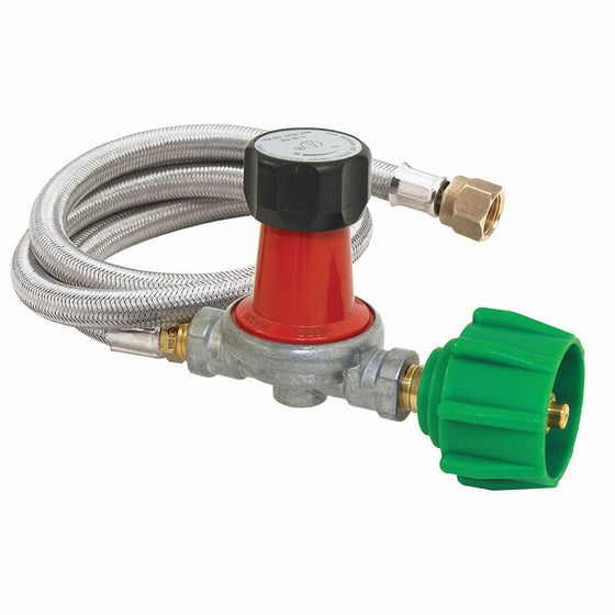 Bayou Classic M5HPR-30, 0-30 PSI Adjustable Regulator with Stainless Braided Hose