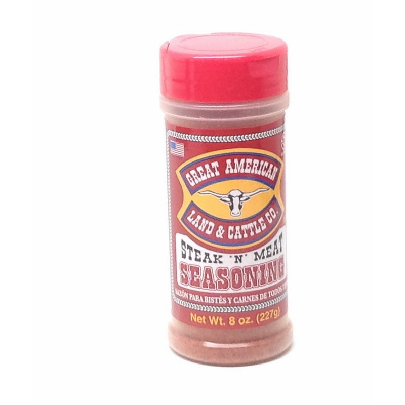 Great American Land & Cattle Steak N' Meat Seasoning 8oz Container (Pack of 3)