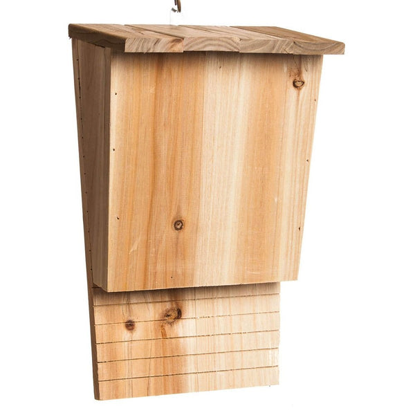 Evergreen Natural Wood Solid Pine Single Chamber BAT HOUSE - Natural Pesticide and Bug Control - Ready to Mount - 9”W x 5”D x 13.5”H