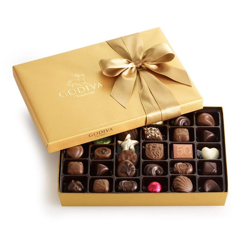 GODIVA Chocolatier Gold Ballotin, Classic Gold Ribbon, Great for Gifts, 36 Piece