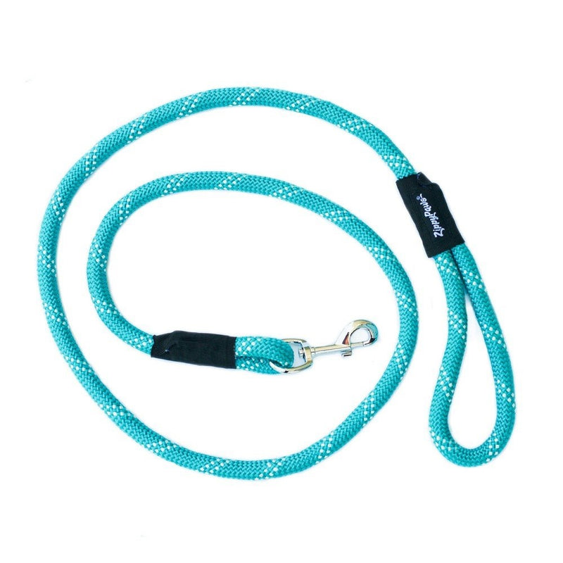 ZippyPaws Original Climbers Dog Leash, Durable Rope Leash, Teal, 6 Feet