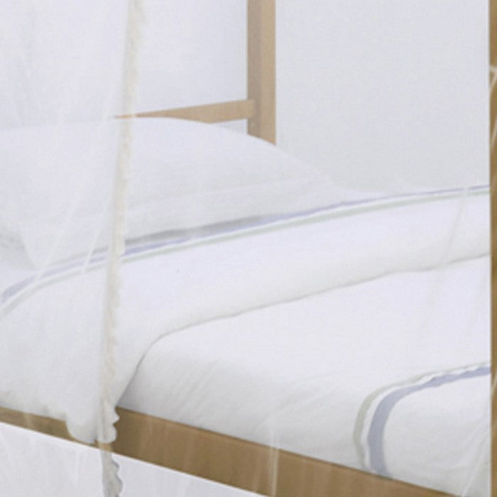 Twin Size Metal Canopy Bed with Sheer Net and Overhead LED Lighting, Gold