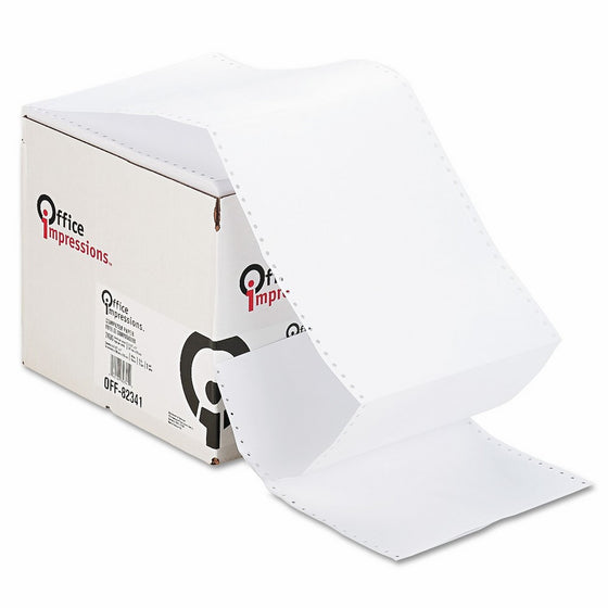 Office Impressions 82341 Computer Paper, 20lb, 9-1/2 x 11, Letter Trim Perforation, White (Case of 2400 Sheets)