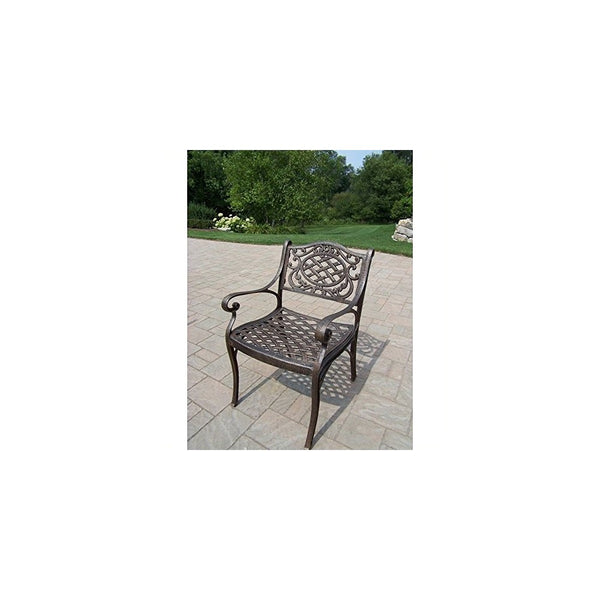 Oakland Living Mississippi Cast Aluminum Arm Chair, Antique Bronze