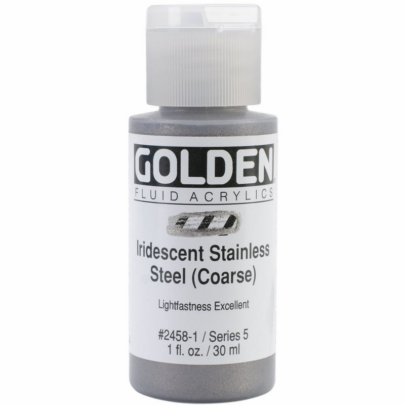 Golden Fluid Acrylic Paint 1 Ounce-Iridescent Stainless Steel