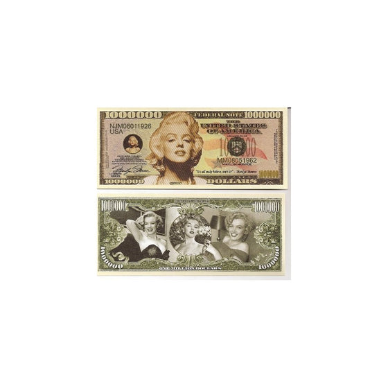 American Art Classics Marilyn Monroe Million Dollar Novelty Bill Play Money with Bill Protector
