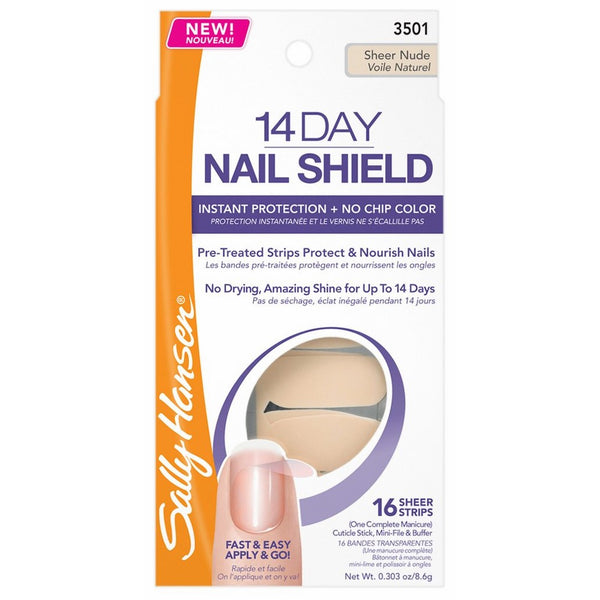 Sally Hansen 14 Day Nail Shield, Sheer Nude, 16 Count