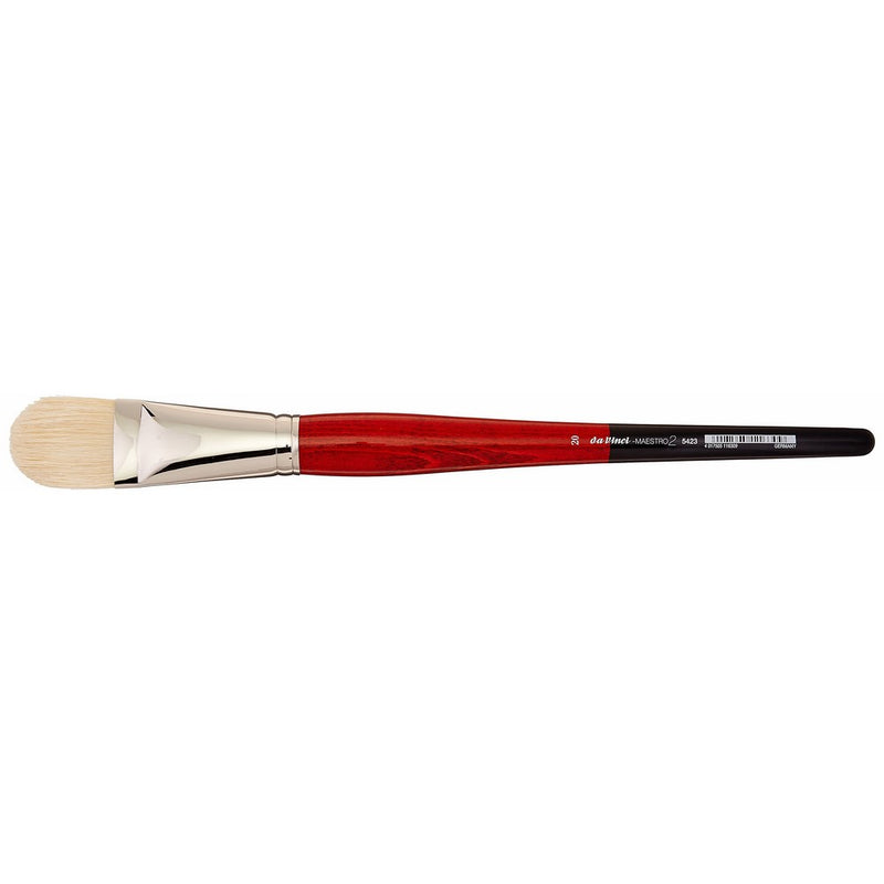 da Vinci Hog Bristle Series 5423 Maestro 2 Artist Paint Brush, Filbert Medium-Length with Red Handle, Size 20 (5423-20)