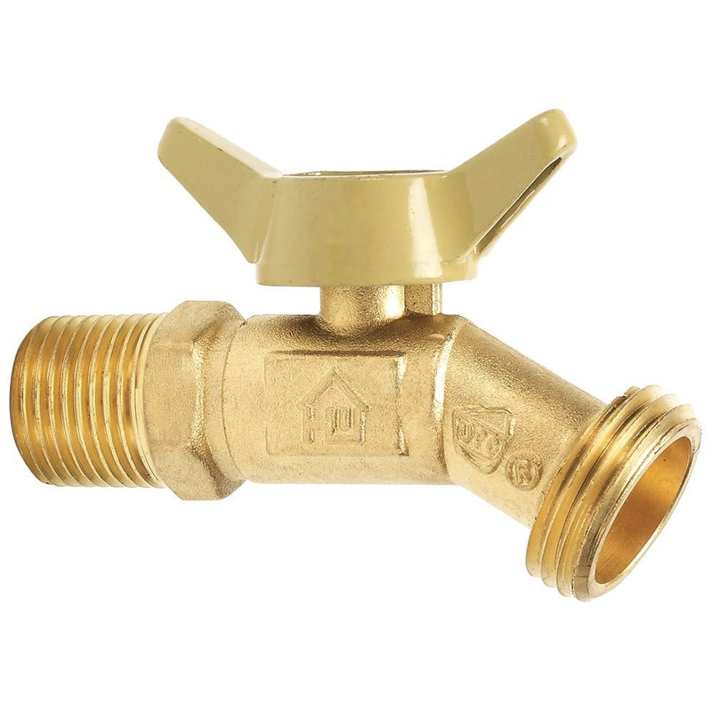 Homewerks VHN-QTR-F4B Hose Bibb with 1/4-Turn and No-Kink Design, Male Thread and Solder, Brass, 3/4-Inch