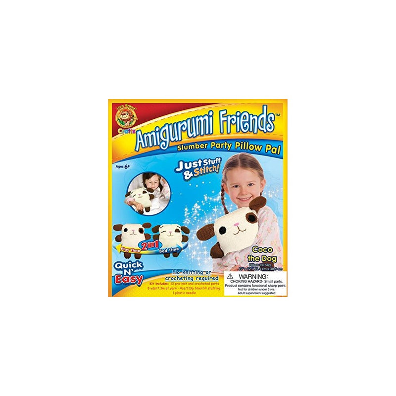 Lion Brand Yarn APF-AM1 Amigurumi Friends Pillow Pal Kit, Coco The Dog