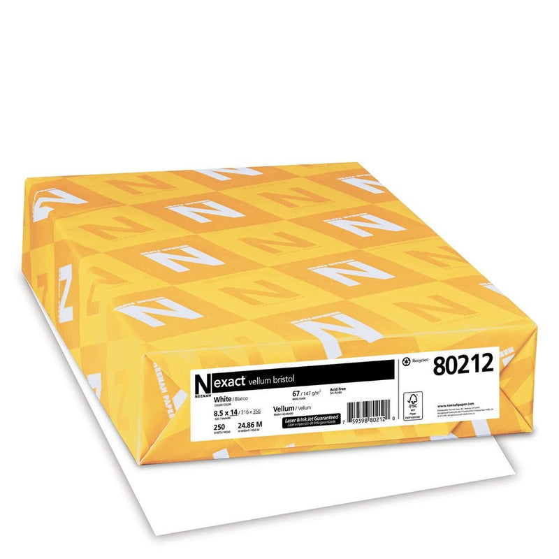 Exact Vellum Bristol, 8.5" x 14", 67 lb/147 gsm, White, 94 Brightness, 250 Sheets (80212)
