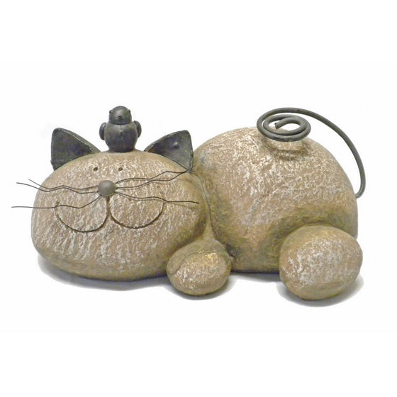 Fun Express Resting Cat Stone Whimsical Garden Accent - Lightweight Resin