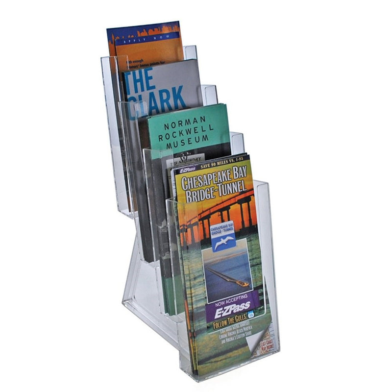 Azar 252306 Four-Tier Tri-Fold Size Brochure Holder for Counter, 2-Pack