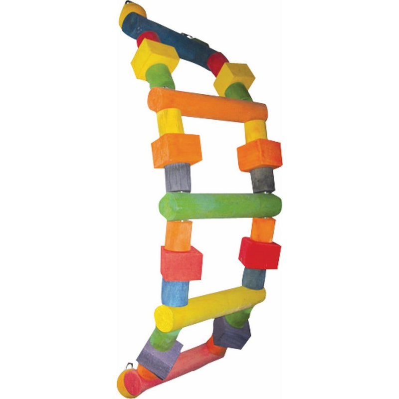 A&E CAGE COMPANY HB149M Happy beaks Wood Ladder Assorted Bird Toy, 32 by 7"