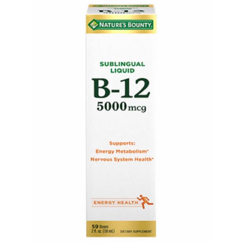 Nature's Bounty, Super Strength B-12, 5000mcg, 2-Ounce (Pack of 2)