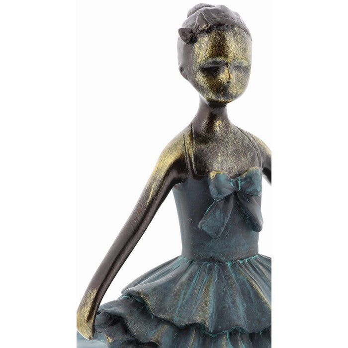 Polystone Frame Ballet Girl Sculpture, Assortment of 3, Gray and Bronze