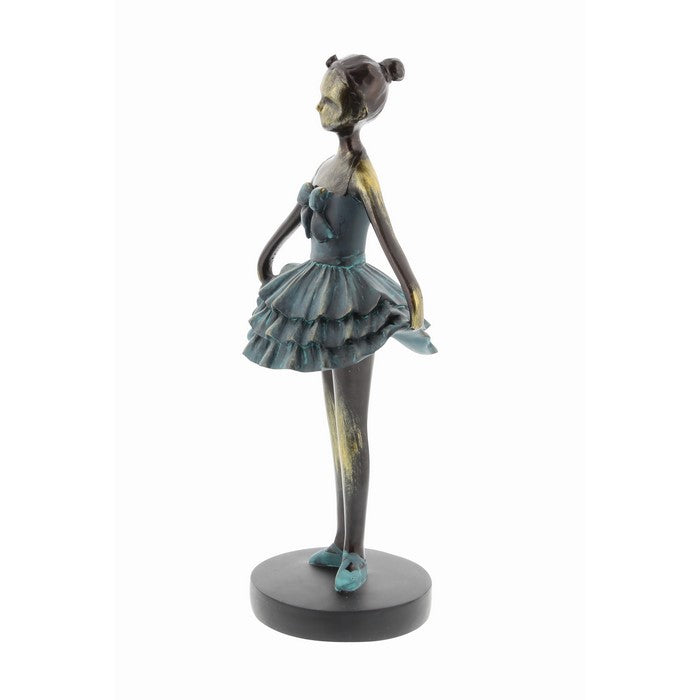 Polystone Frame Ballet Girl Sculpture, Assortment of 3, Gray and Bronze