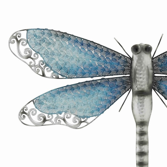 Metal Dragonfly Wall Accent with Mounting Hardware, Turquoise Blue