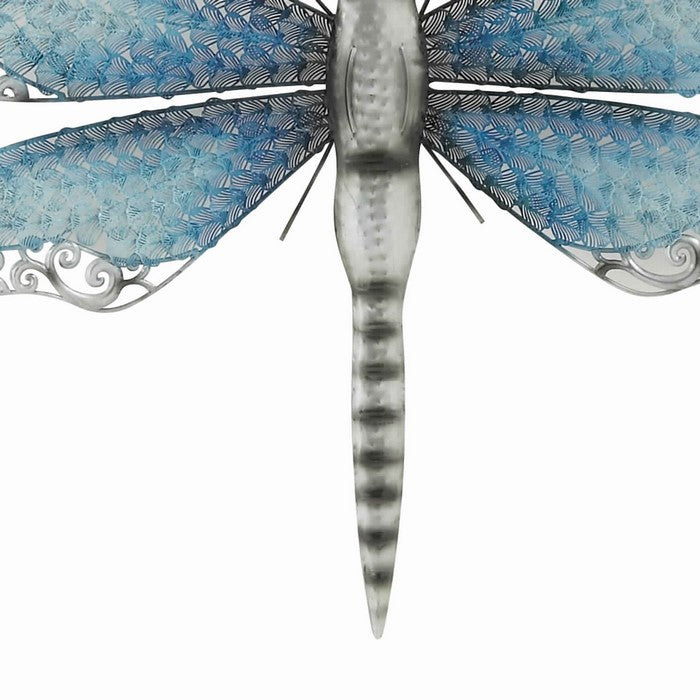 Metal Dragonfly Wall Accent with Mounting Hardware, Turquoise Blue