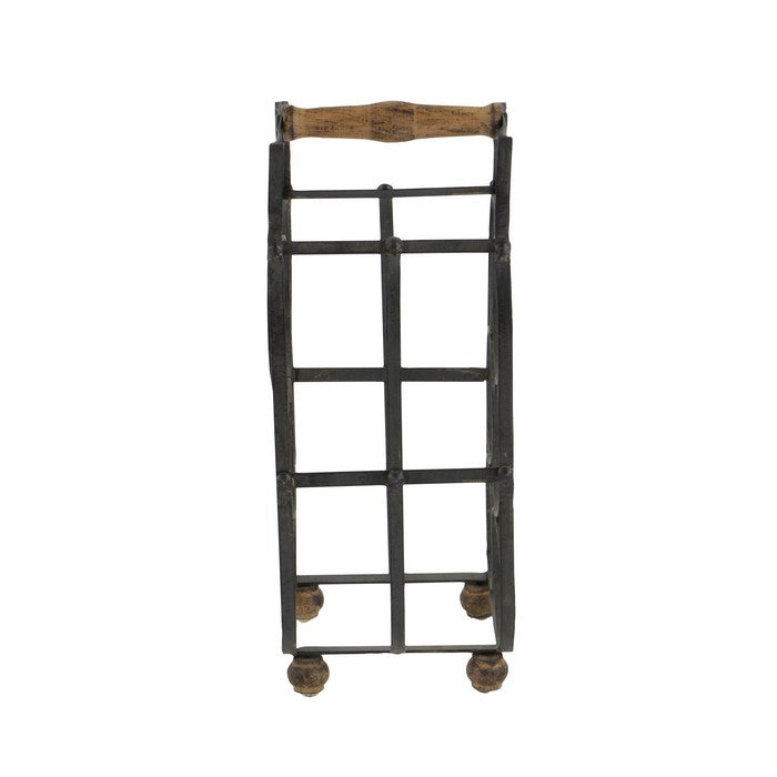 6  Bottles Metal Frame Wine Holder, Black