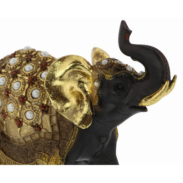 Polystone Frame Elephant Sculpture with Raised Trunk, Set of 3, Multicolor