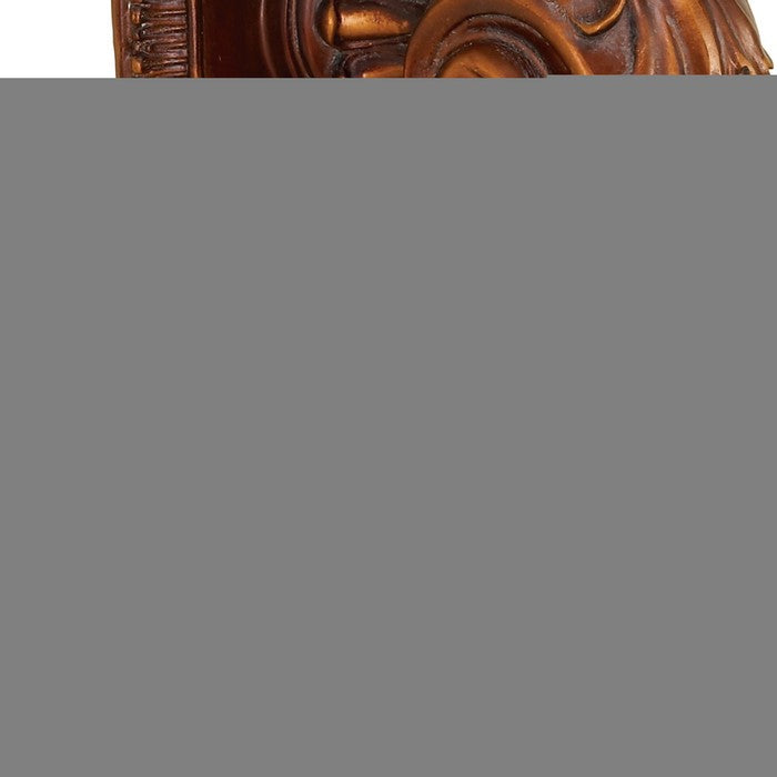 Polystone Wall Sconce with Engraved Details, Brown