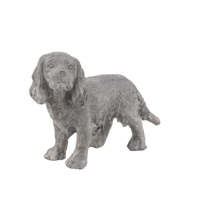 Polystone Frame Dog Sculpture in Standing Position, Gray