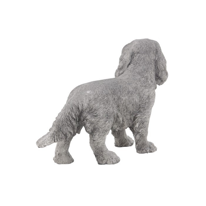 Polystone Frame Dog Sculpture in Standing Position, Gray