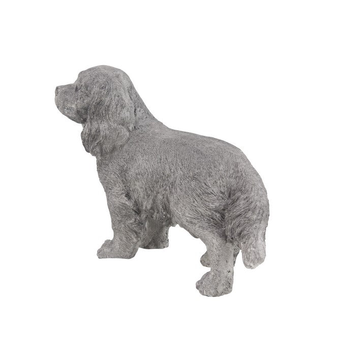 Polystone Frame Dog Sculpture in Standing Position, Gray
