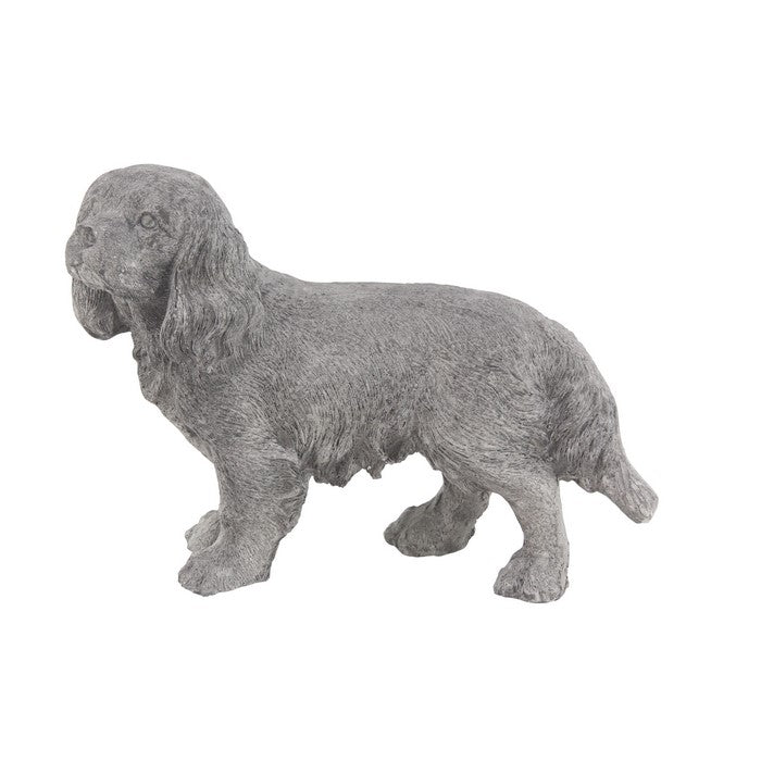 Polystone Frame Dog Sculpture in Standing Position, Gray