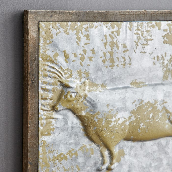 Wood and Metal Farmhouse Animal Wall Plaques, Assortment of 4, Gray
